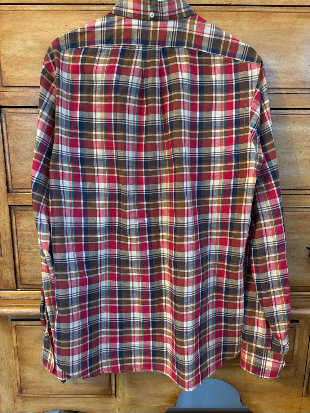 Kiel James Patrick Lightweight Red Plaid Button-Down Shirt, Men’s large - Picture 5 of 8